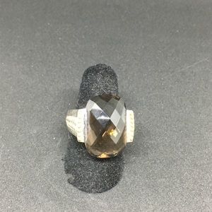 Sterling silver ring smoky quartz 6 3/4 size